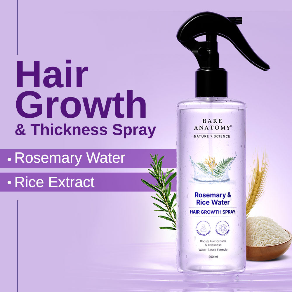 Rosemary Water Spray for Hair Growth & Hair Thickness with Rice Water