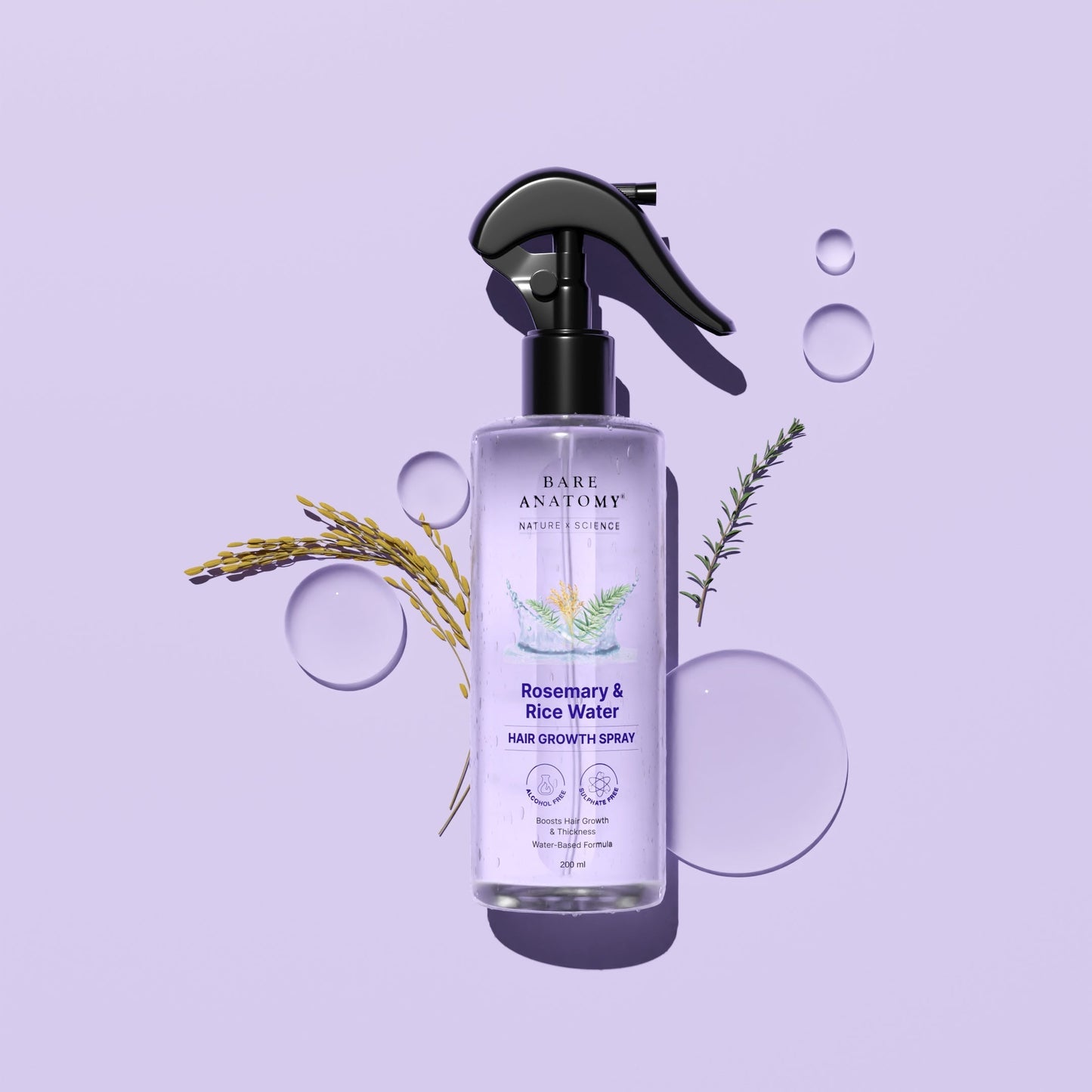 Rosemary Water Spray for Hair Growth & Hair Thickness with Rice Water