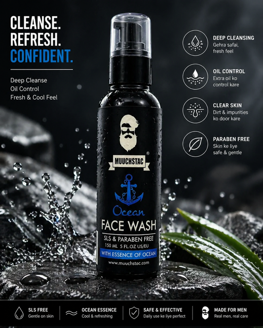 Muuchstac Ocean Face Wash for Men - 150ml | Fight Acne & Pimples